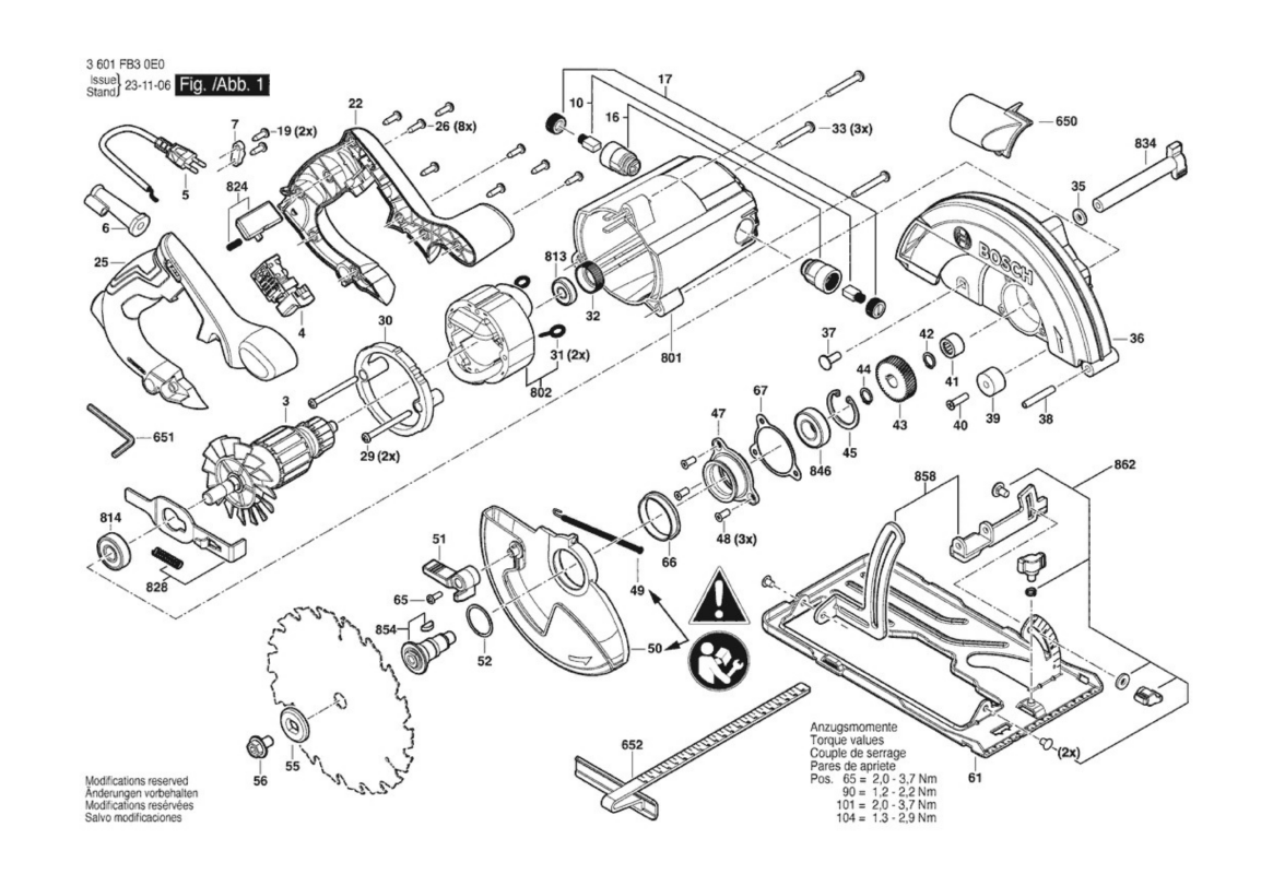 Plano explosionado del modelo