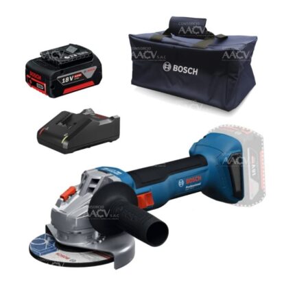 GWS 18V-8 Amoladora 5" 18V Brushless + Batería 4.0 Ah + Cargador + Bolso Bosch