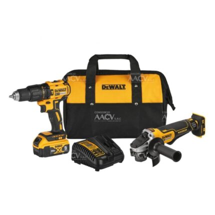 Taladro Percutor 1/2" + Esmeril Angular 4 1/2" + 1 Bat 5.0Ah Atomic Dewalt