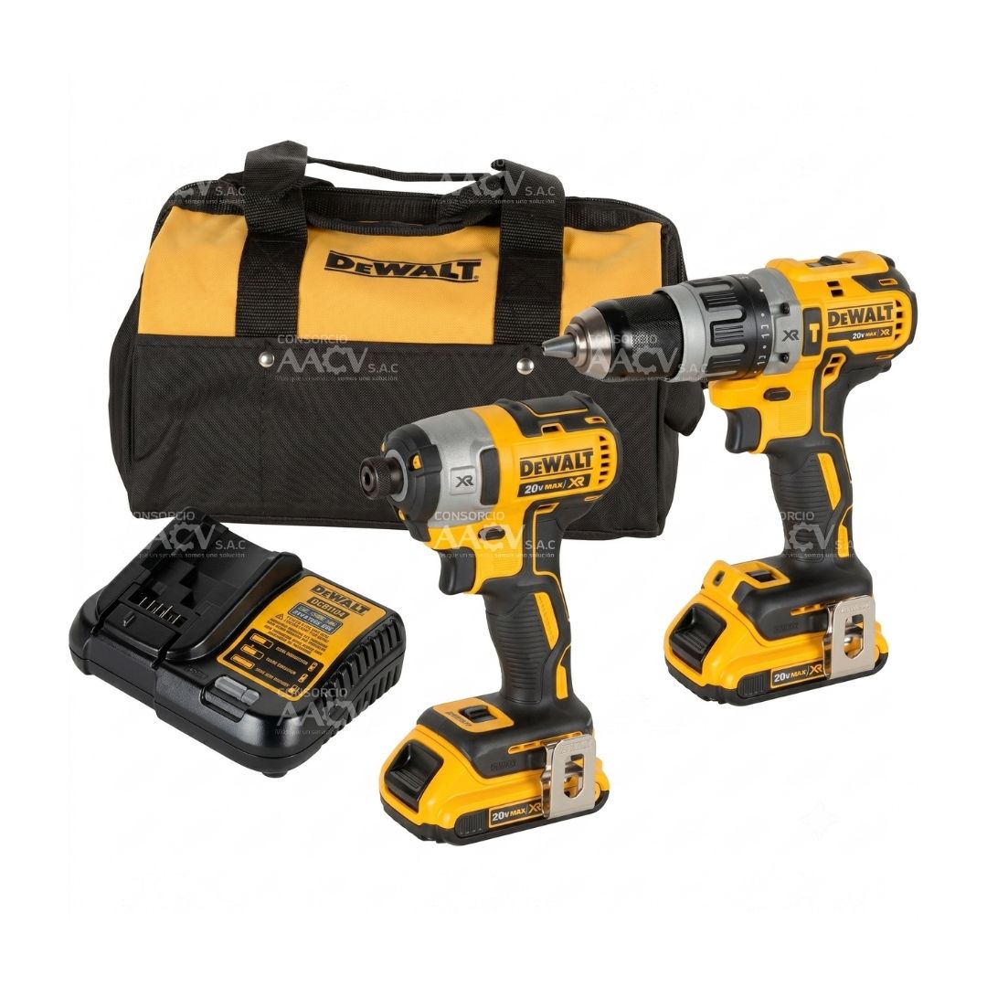 Taladro Percutor 1/2" + Atornillador de Impacto 1/4" 20V Xr Dewalt