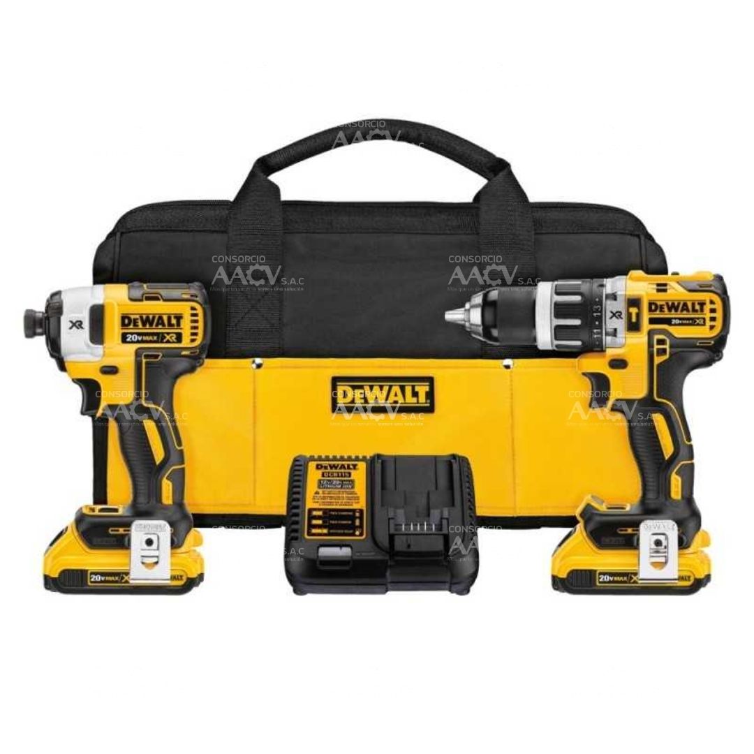 Taladro Percutor 1/2" + Atornillador de Impacto 1/4" 20V Xr Dewalt