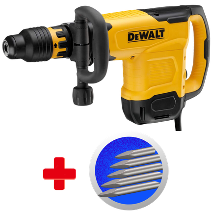 MARTILLO DEMOLEDOR SDS-MAX 1350W 10.5J + MALETA PLASTICA + 5 CINCELES PUNTA
