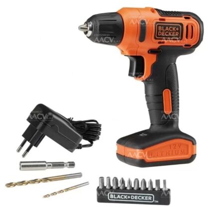Taladro Atornillador 3/8" 12V 16Nm + 13 Accesorios Black + Decker
