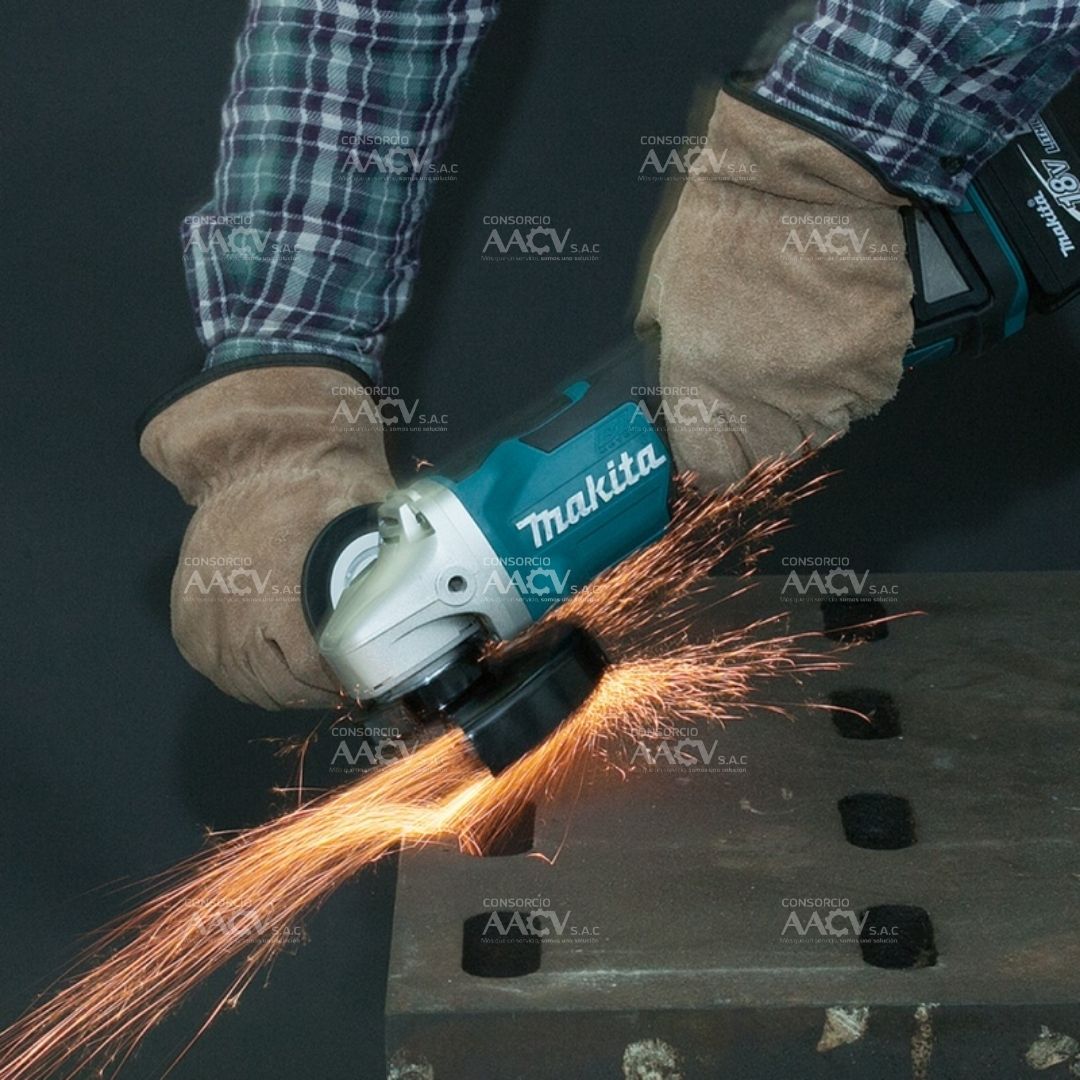 Amoladora Angular 4 1/2" 18V LXT BL + 2 Bat 5.0 Ah + Cargador + Macpak Makita - Imagen 3