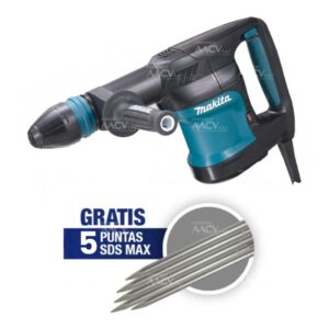 Martillo Demoledor SDS-Max 1100W 7.6 J Makita + 5 Cincel Punta SDS Max Makita