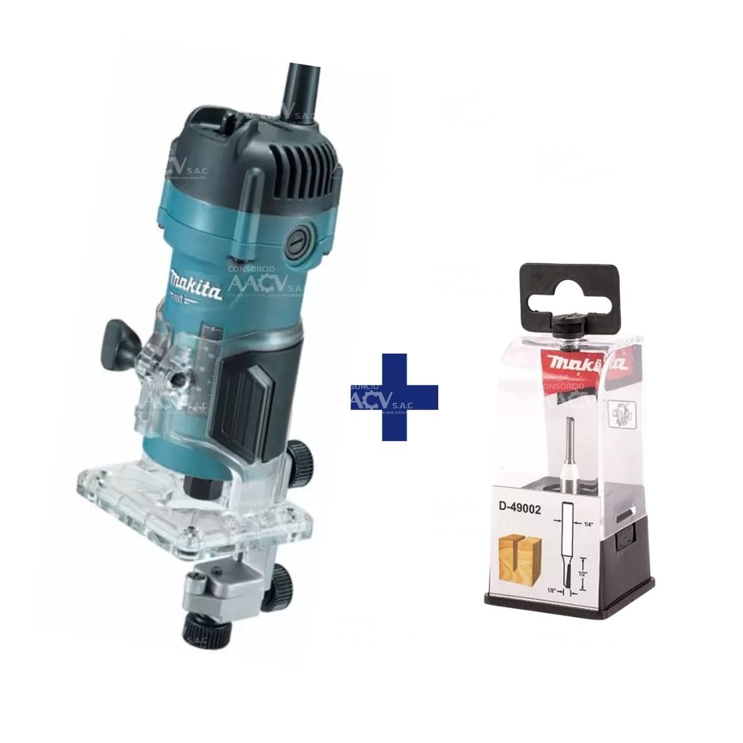 Fresadora 1/4" 530W Makita MT + 1 Fresa Makita